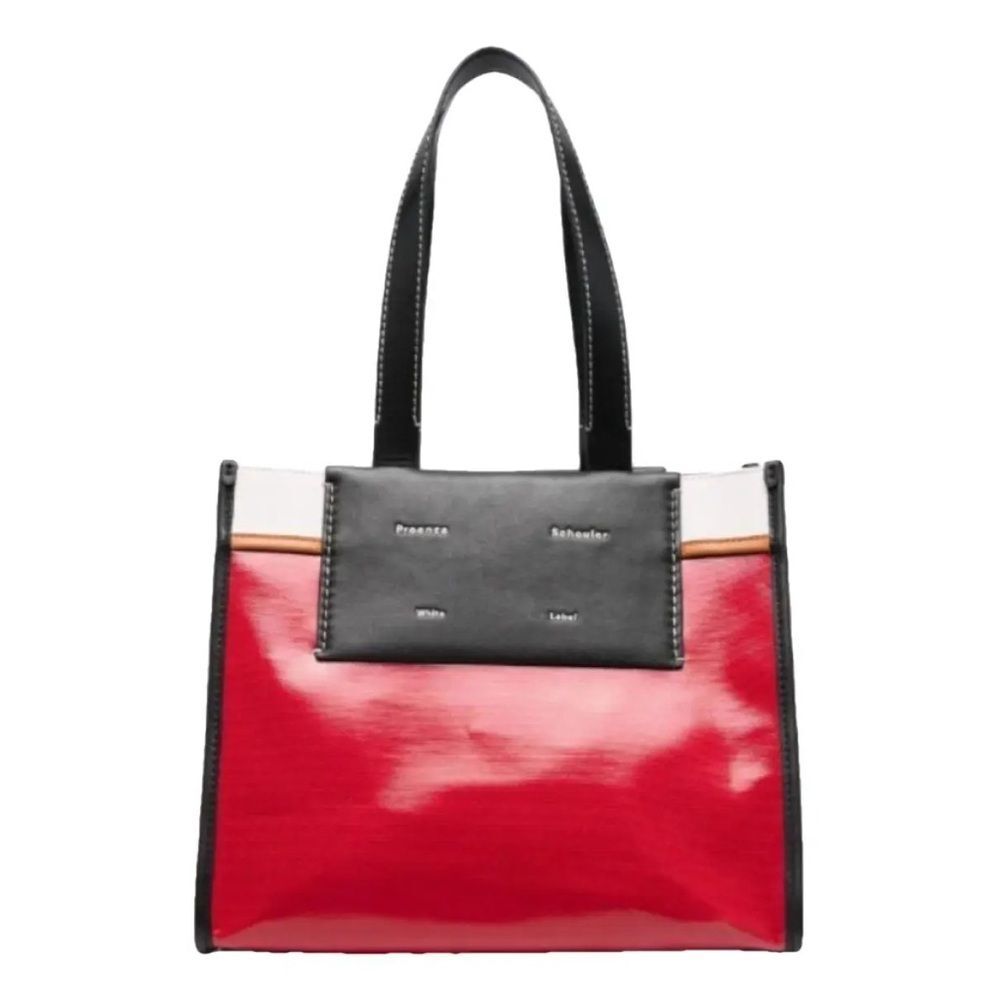 Proenza Schouler White Label Morris Large Coated Canvas Tote in Red, NWT